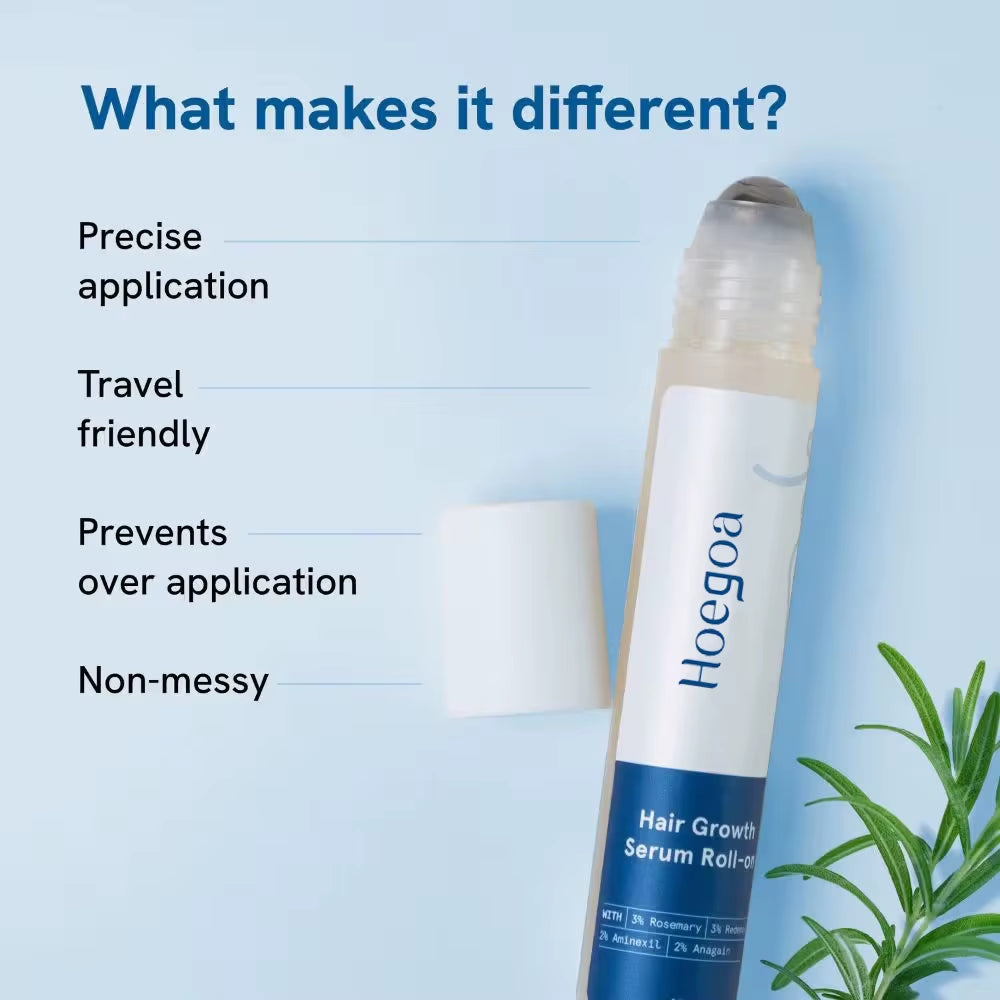 Roll-On Rosemary Hair Growth Serum anti Hair Loss for Scalp Treatment Nourishing Strengthening Hair Roots Increases Hair Density