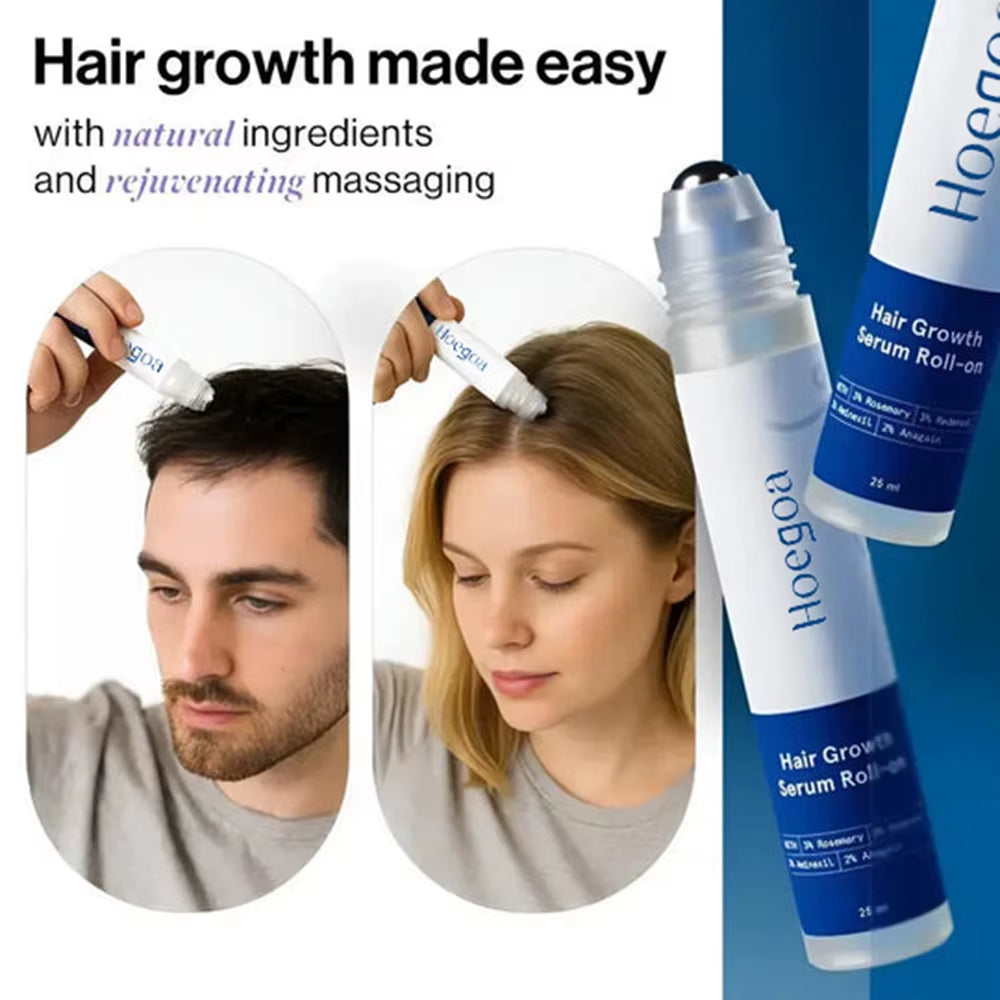 Roll-On Rosemary Hair Growth Serum anti Hair Loss for Scalp Treatment Nourishing Strengthening Hair Roots Increases Hair Density
