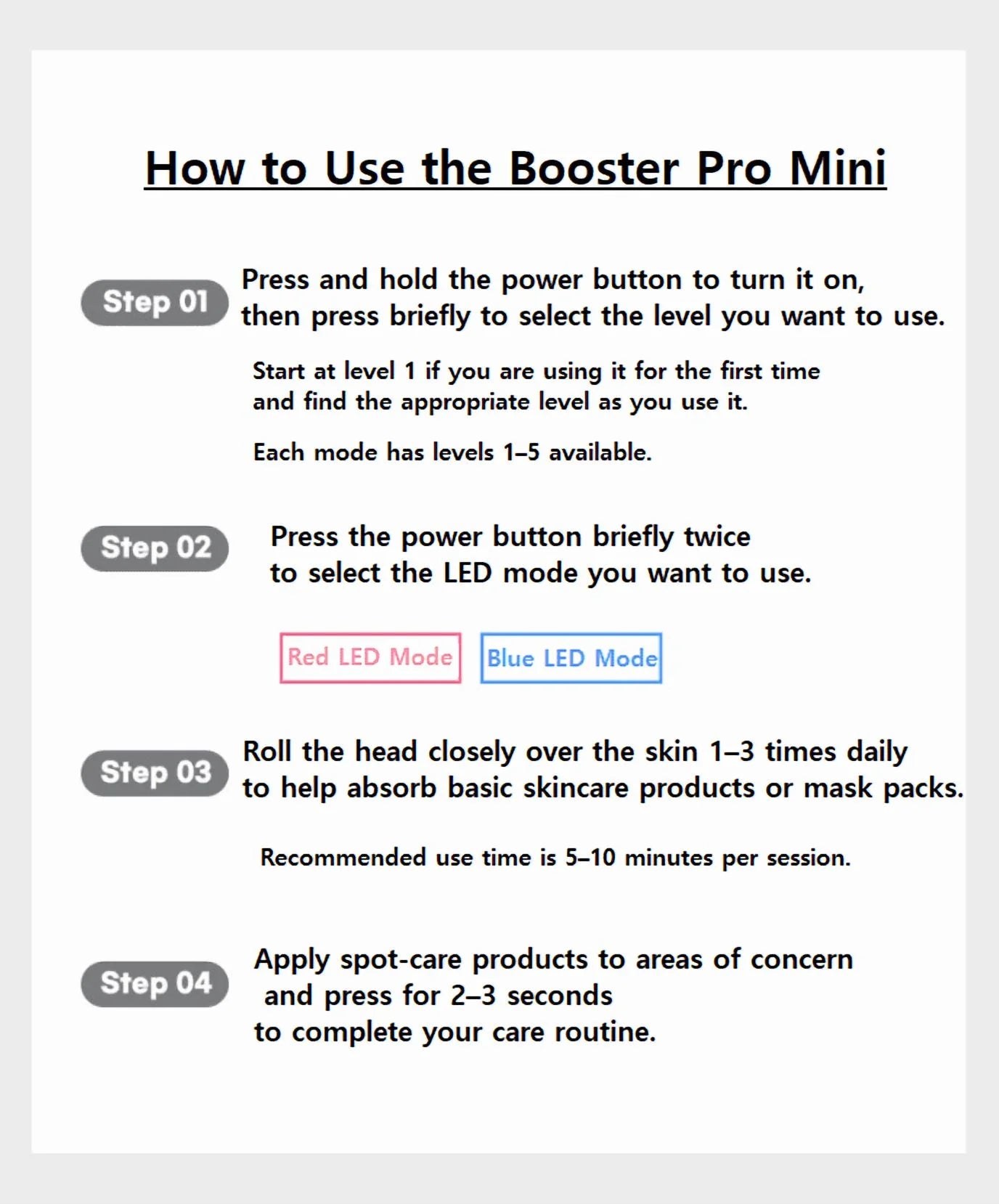 Age-R Booster Pro Mini Skin Toning Device with Rechargeable Battery – White