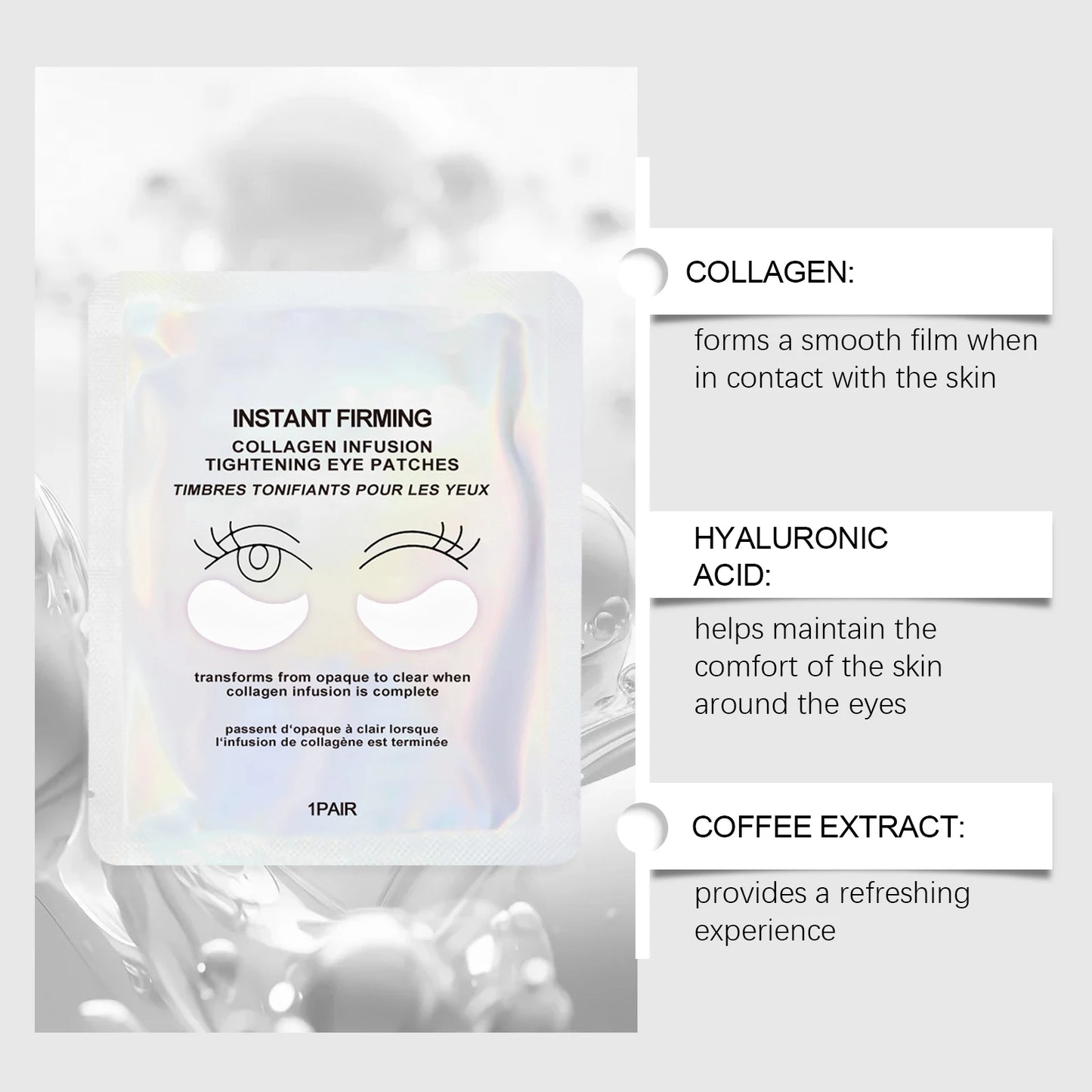 Collagen under Eye Patches 8 Pairs Hydrogel Eye Mask for Dark Circles Puffy Eyes Wrinkles Intense Moisturizing Firming Treatment