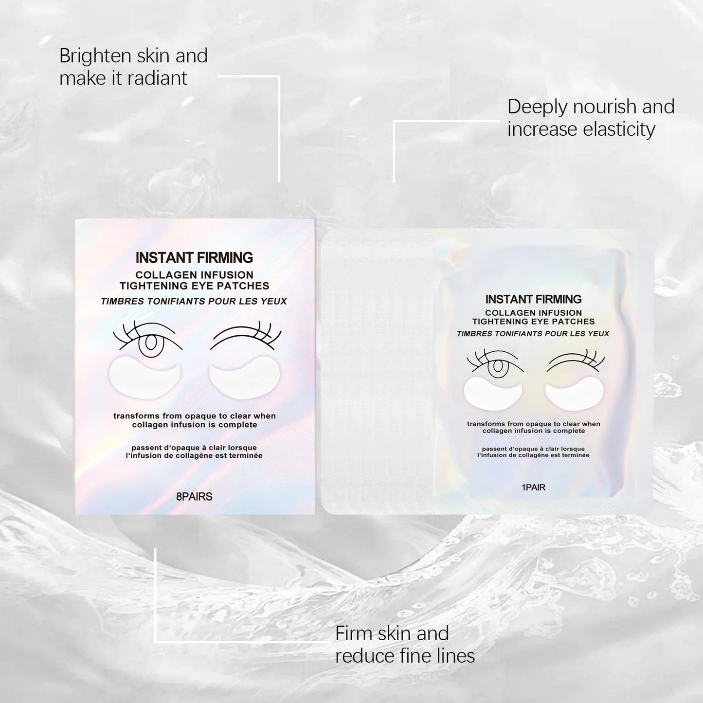 Collagen under Eye Patches 8 Pairs Hydrogel Eye Mask for Dark Circles Puffy Eyes Wrinkles Intense Moisturizing Firming Treatment