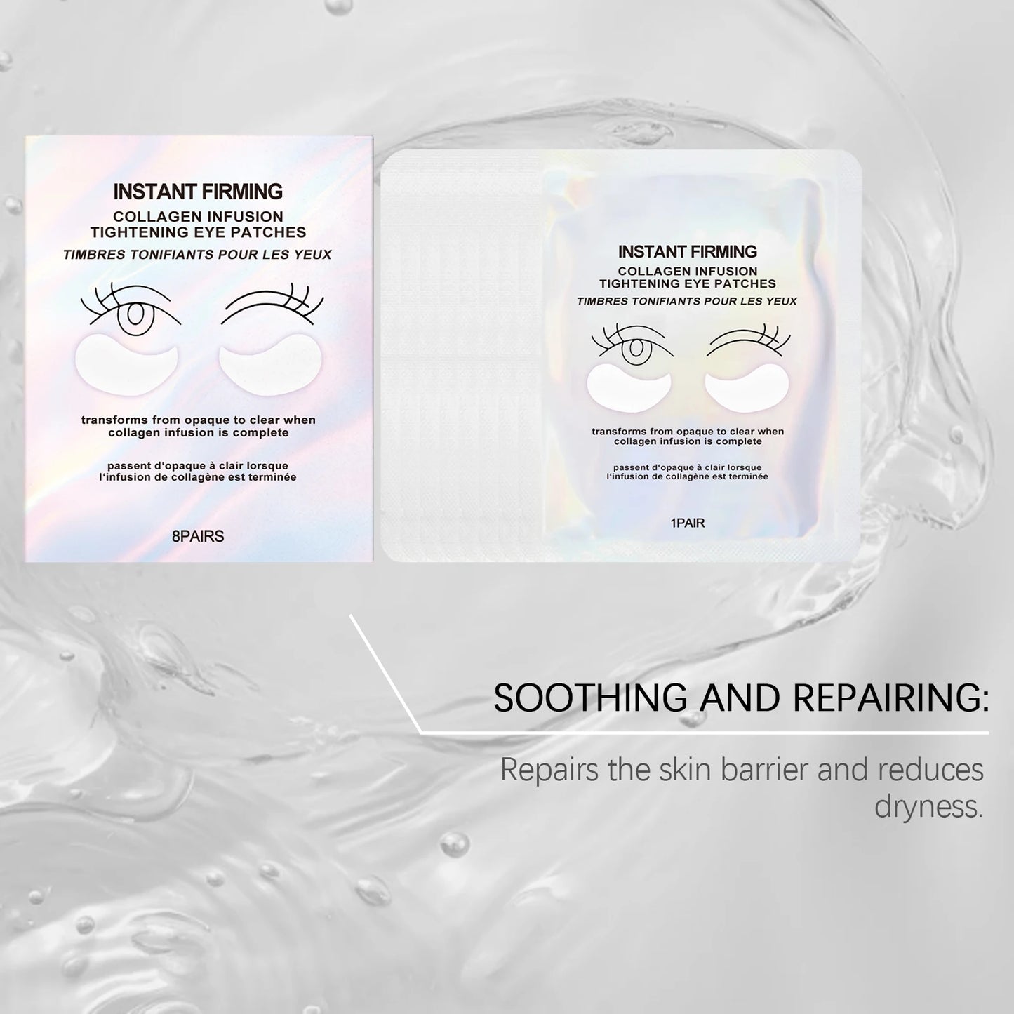 Collagen under Eye Patches 8 Pairs Hydrogel Eye Mask for Dark Circles Puffy Eyes Wrinkles Intense Moisturizing Firming Treatment